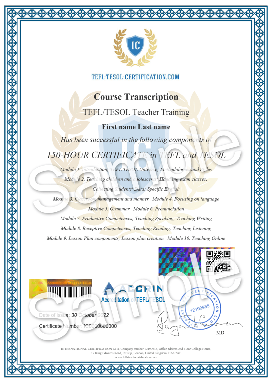 Расшифровка курса TEFL & TESOL